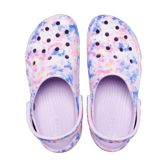 NEW CROCS Size 10 Women's Classic Platform Tie-Dye Graphic Clog - Picture 3 of 6